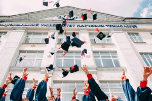 university students enjoying graduation